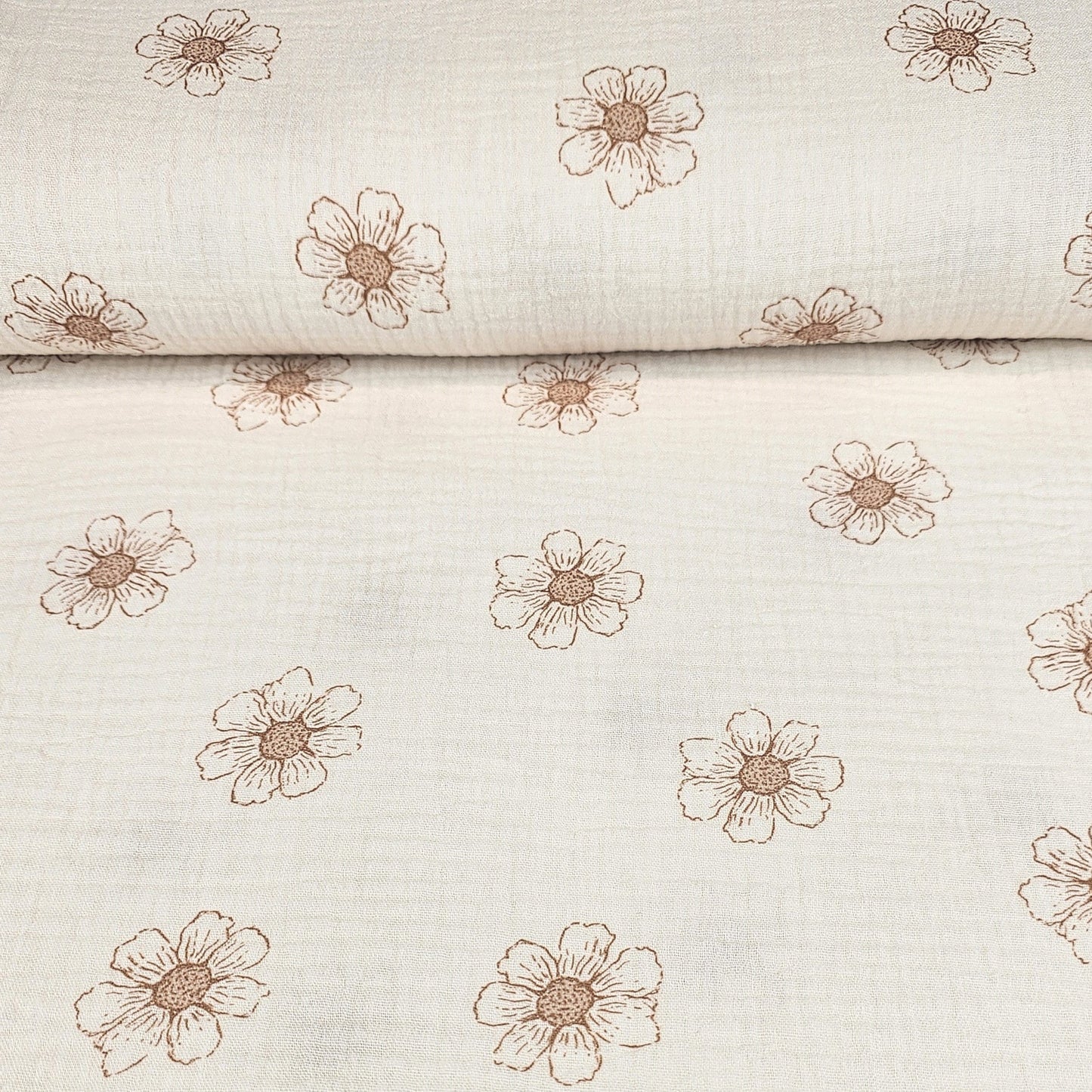 Musselin Daisy creme von Family Fabrics