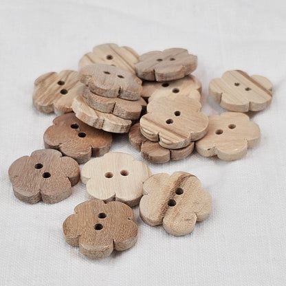 Holzknopf Blume aus echtem Olivenholz - elli&else