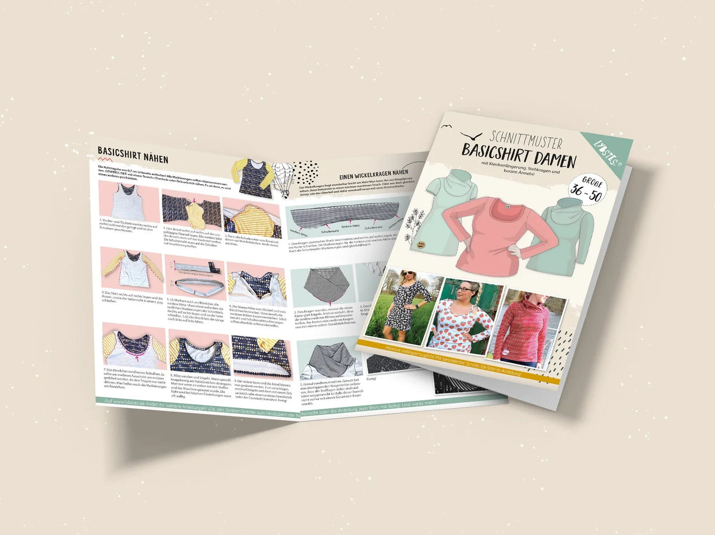 Schnittmuster Basicshirt Damen Gr. 36-50 - Stoff bei elli&else