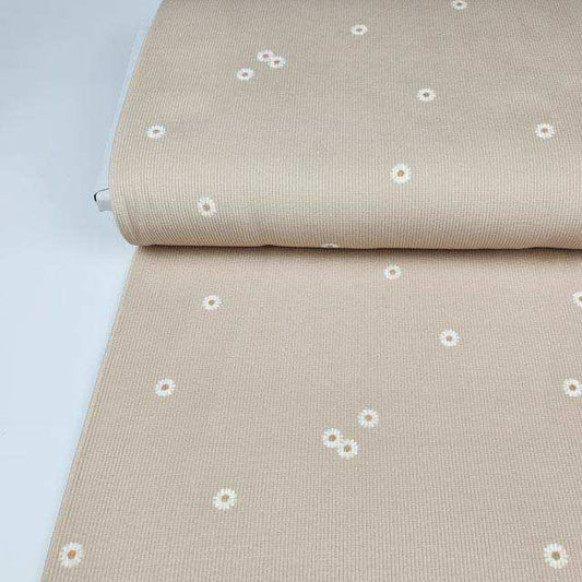 Rib Jersey Daisy beige - Stoff bei elli&else