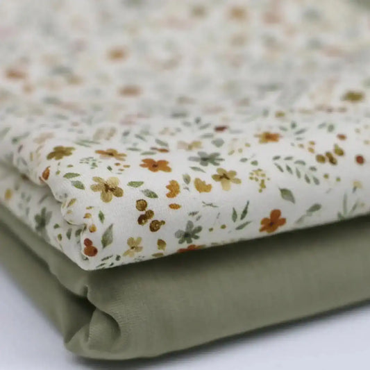 Jersey Blumenwiese beige - Stoff bei elli&else