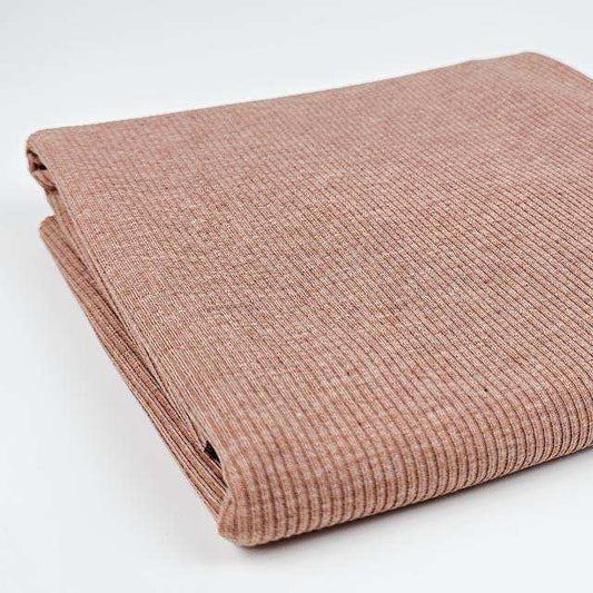 Rib Jersey rosa meliert - Stoff bei elli&else