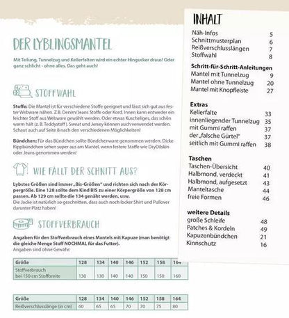 Schnittmuster Mantel/Jacke Kinder Gr. 128-164 - elli&else