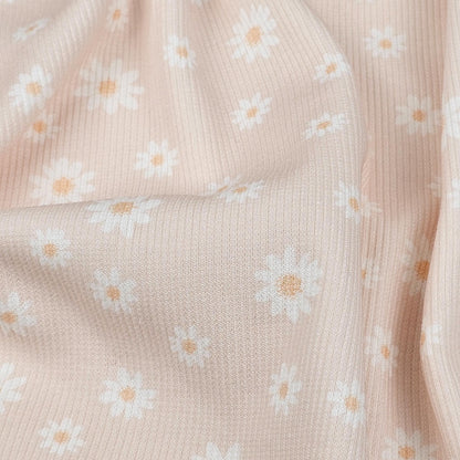 Rib Jersey Gänseblümchen soft rosa - elli&else