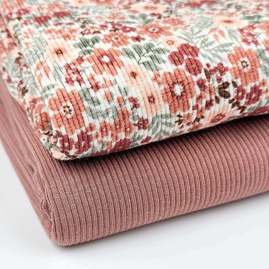 Rib Jersey Blumen - Stoff bei elli&else