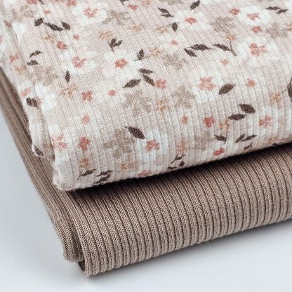 Rib Jersey Flower bomb beige - elli&else