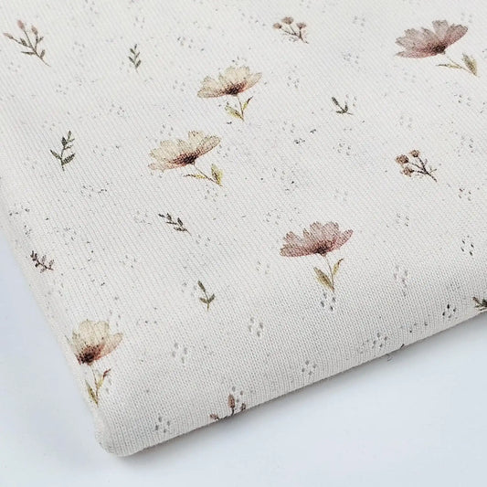 Pointelle Blumen Boho | Family Fabrics - Stoff bei elli&else