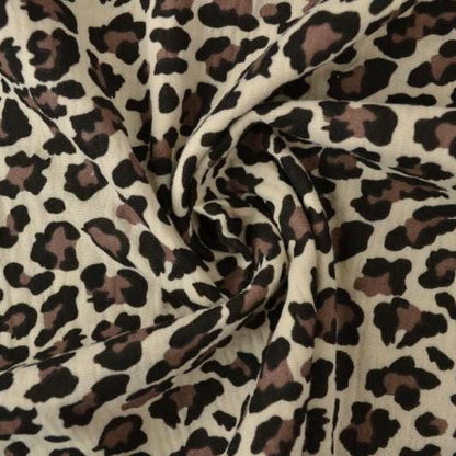 Musselin Leo Print natur