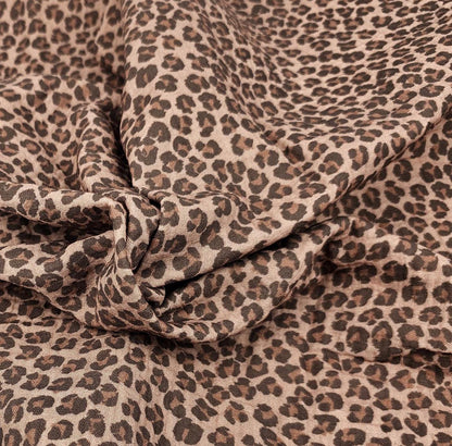Musselin Leo Print braun