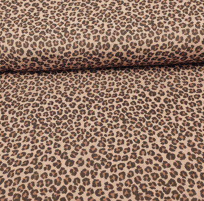 Musselin Leo Print braun