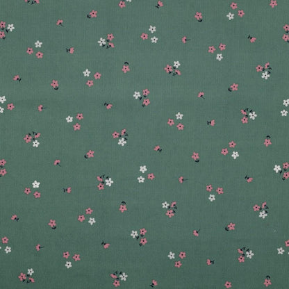 Babycord jade mit Blumenprint