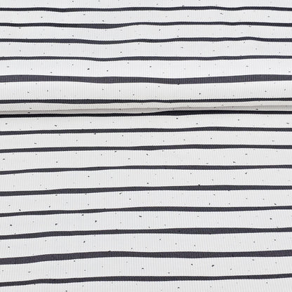 Rib Jersey Konfetti Streifen schwarz weiß