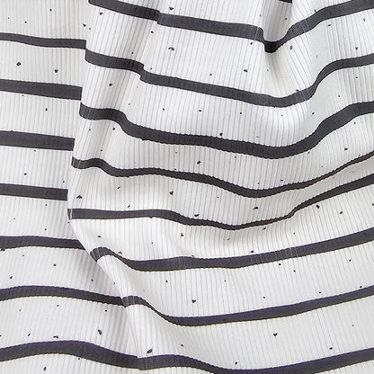 Rib Jersey Konfetti Streifen schwarz weiß