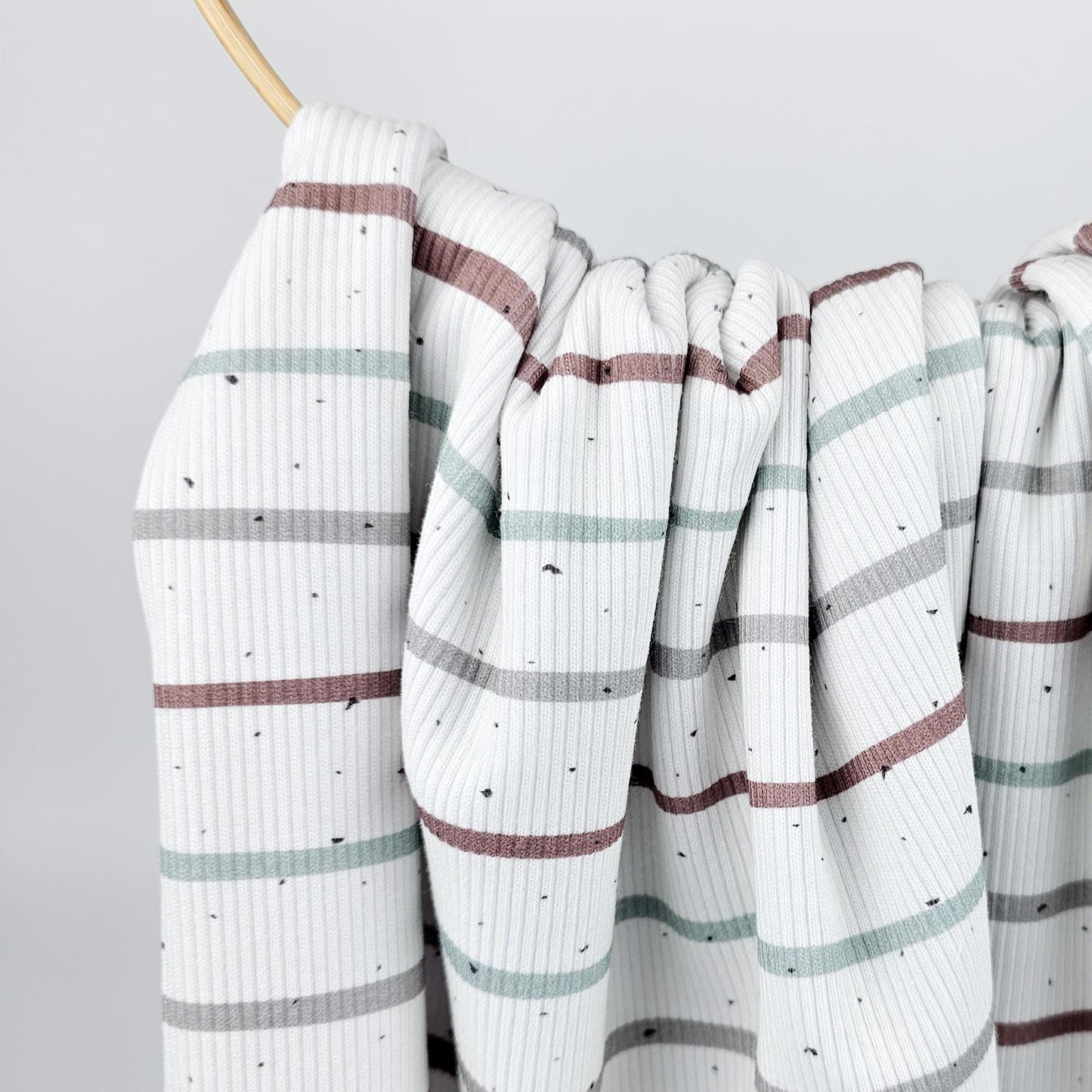 Rib Jersey Konfetti Streifen mintgrün kakao