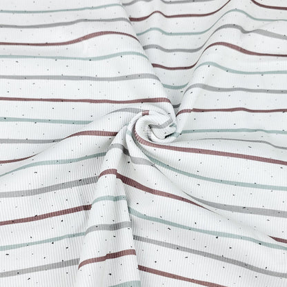 Rib Jersey Konfetti Streifen mintgrün kakao