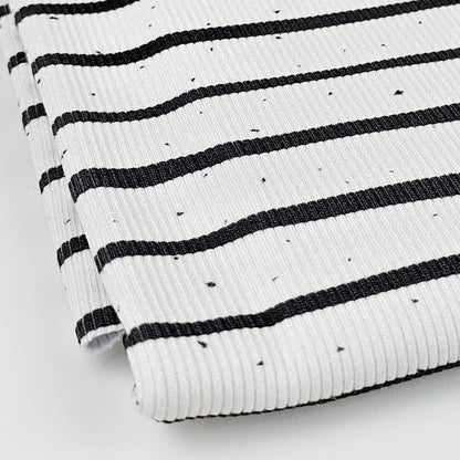 Rib Jersey Konfetti Streifen schwarz weiß