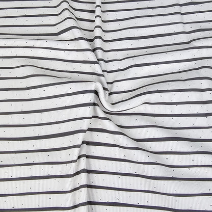 Rib Jersey Konfetti Streifen schwarz weiß