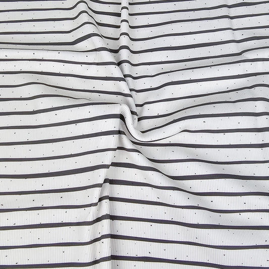 Rib Jersey Konfetti Streifen schwarz weiß