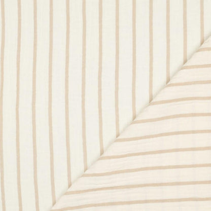 Musselin Streifen beige