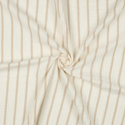 Musselin Streifen beige