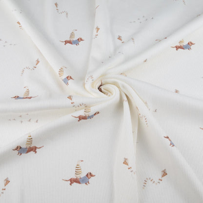 Rippjersey Dackel mit Ente von Family Fabrics