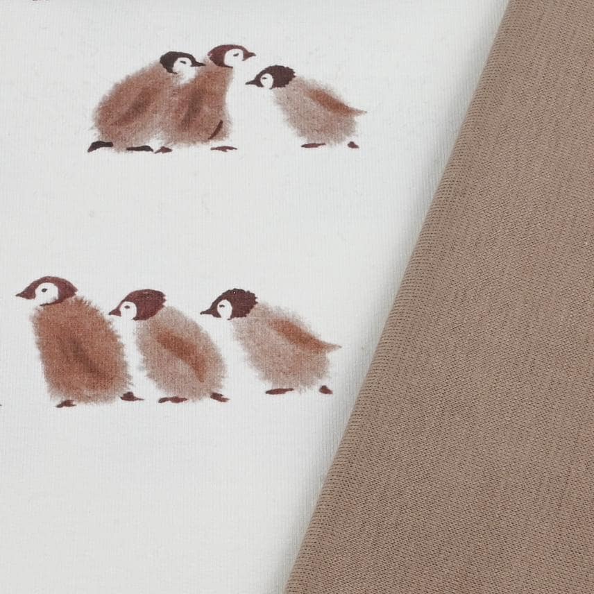French Terry Pinguine von Family Fabrics