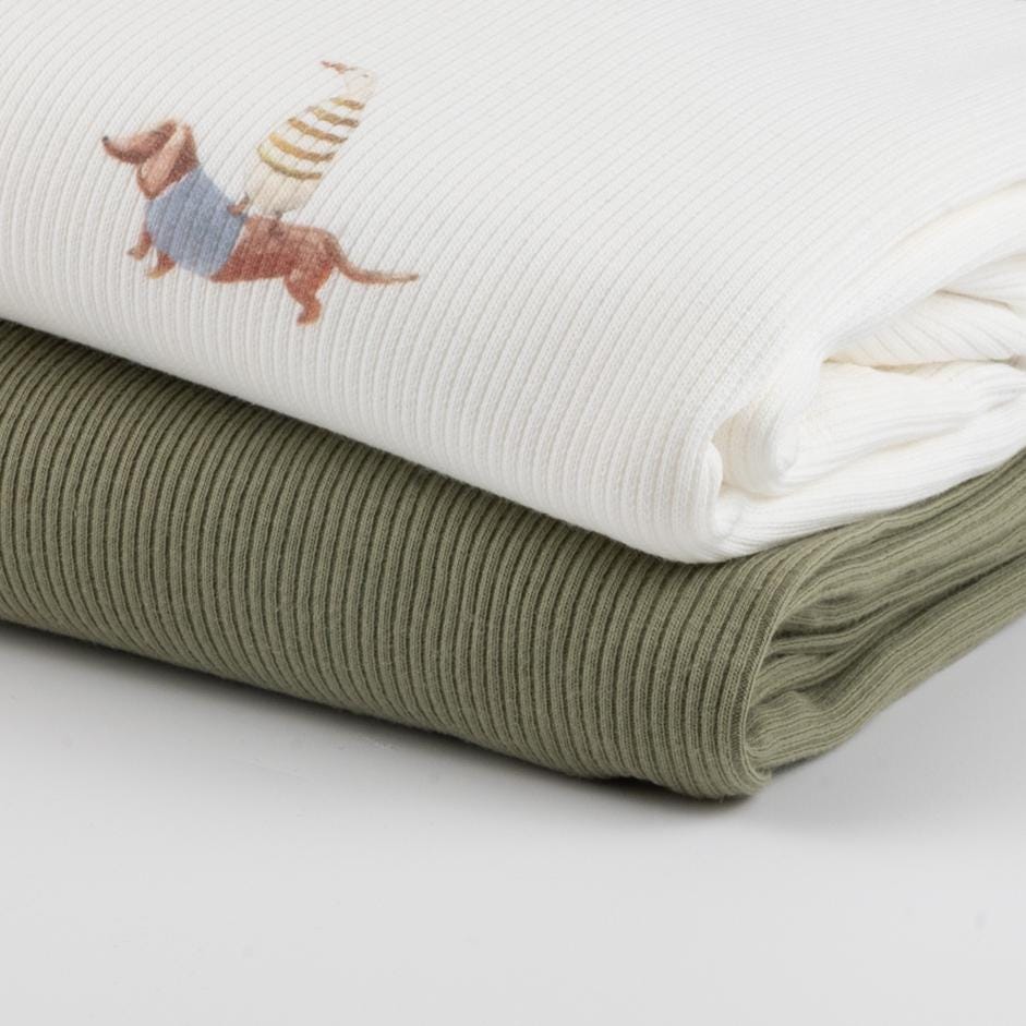 Rippjersey Dackel mit Ente von Family Fabrics