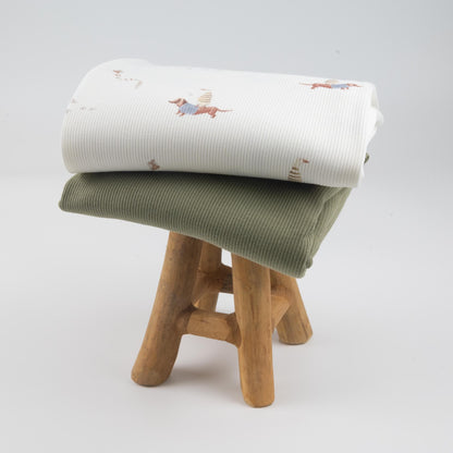 Rippjersey Dackel mit Ente von Family Fabrics