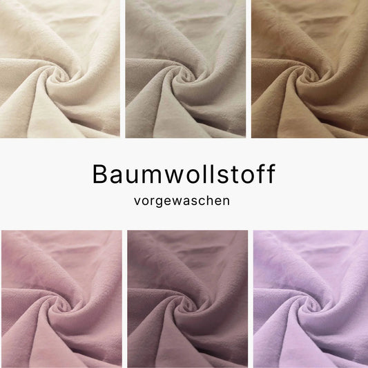 Baumwollstoff vorgewaschen in verschiedenen Farben | Baumwollstoff uni | Dekostoff | Kinderstoff Baumwolle - Stoff bei elli&else