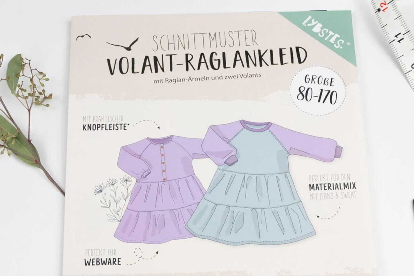Schnittmuster Raglankleid Gr. 80-170 - Stoff bei elli&else