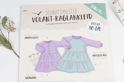 Schnittmuster Raglankleid Gr. 80-170 - Stoff bei elli&else