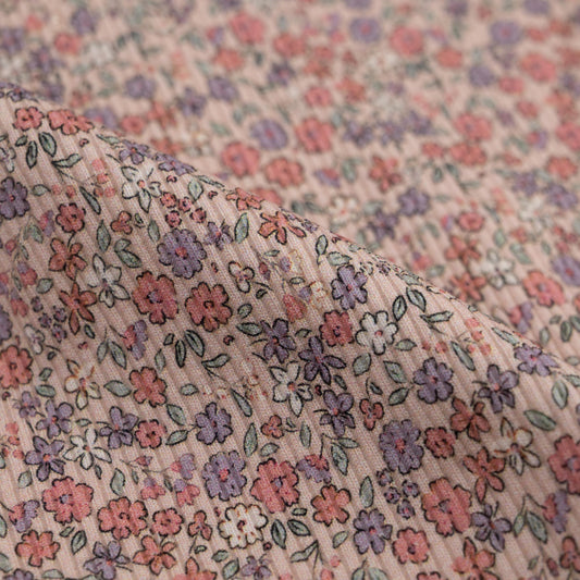 Rib Jersey Blumenwiese lehmrosa - elli&else