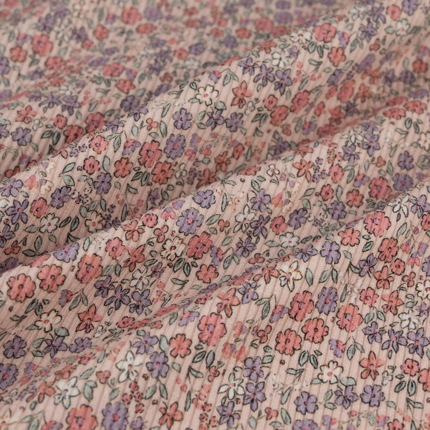 Rib Jersey Blumenwiese lehmrosa - elli&else