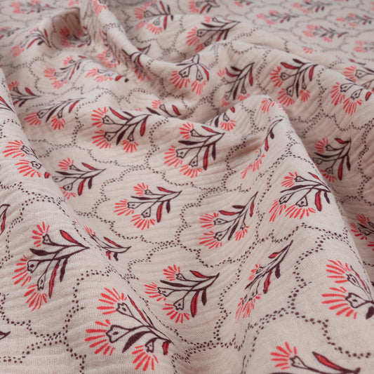 Musselin Blütenmuster hellrosé - elli&else