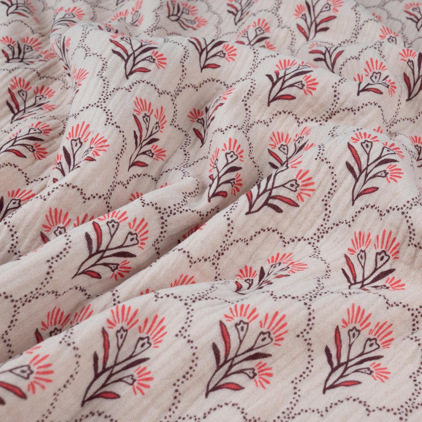 Musselin Blütenmuster hellrosé - elli&else