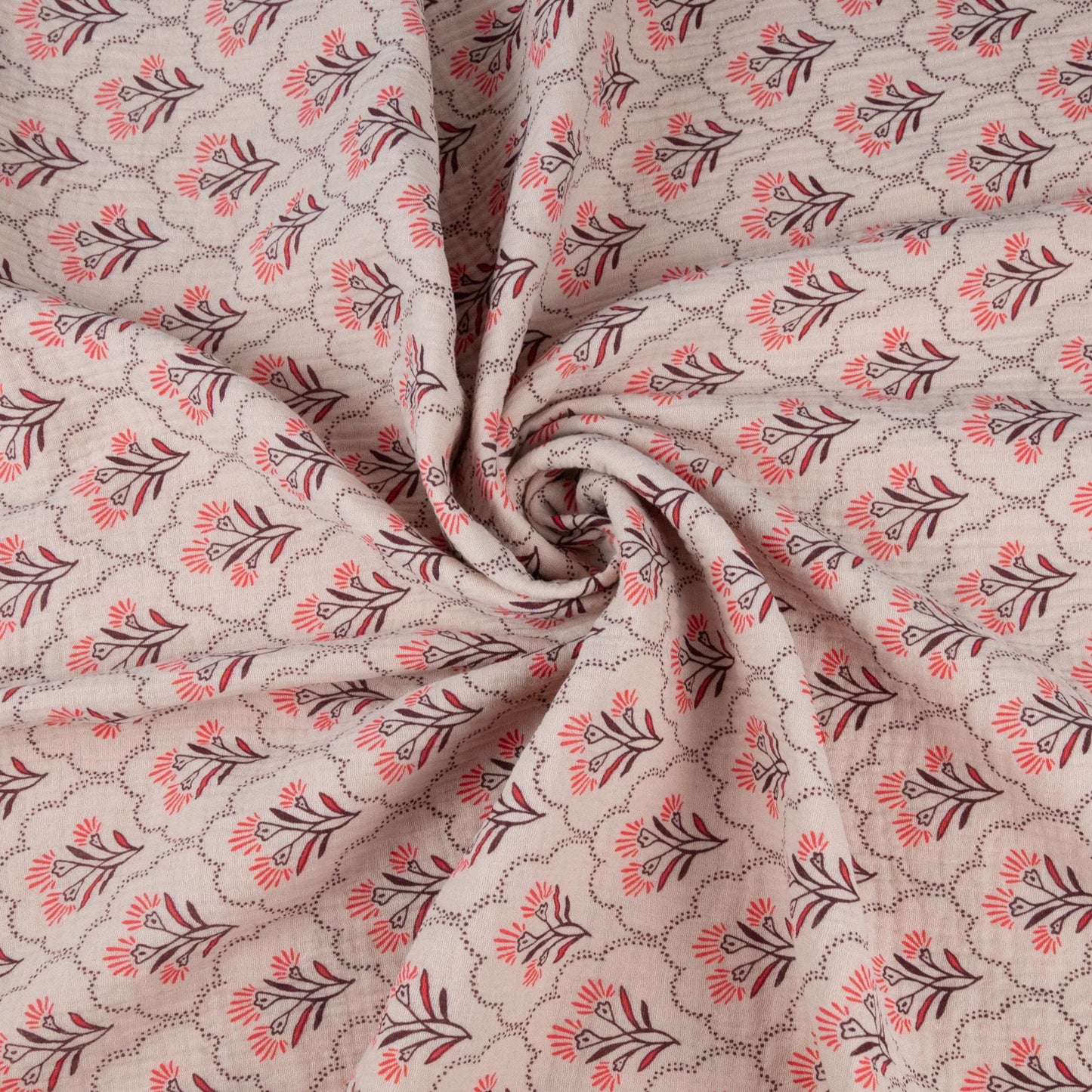 Musselin Blütenmuster hellrosé - elli&else