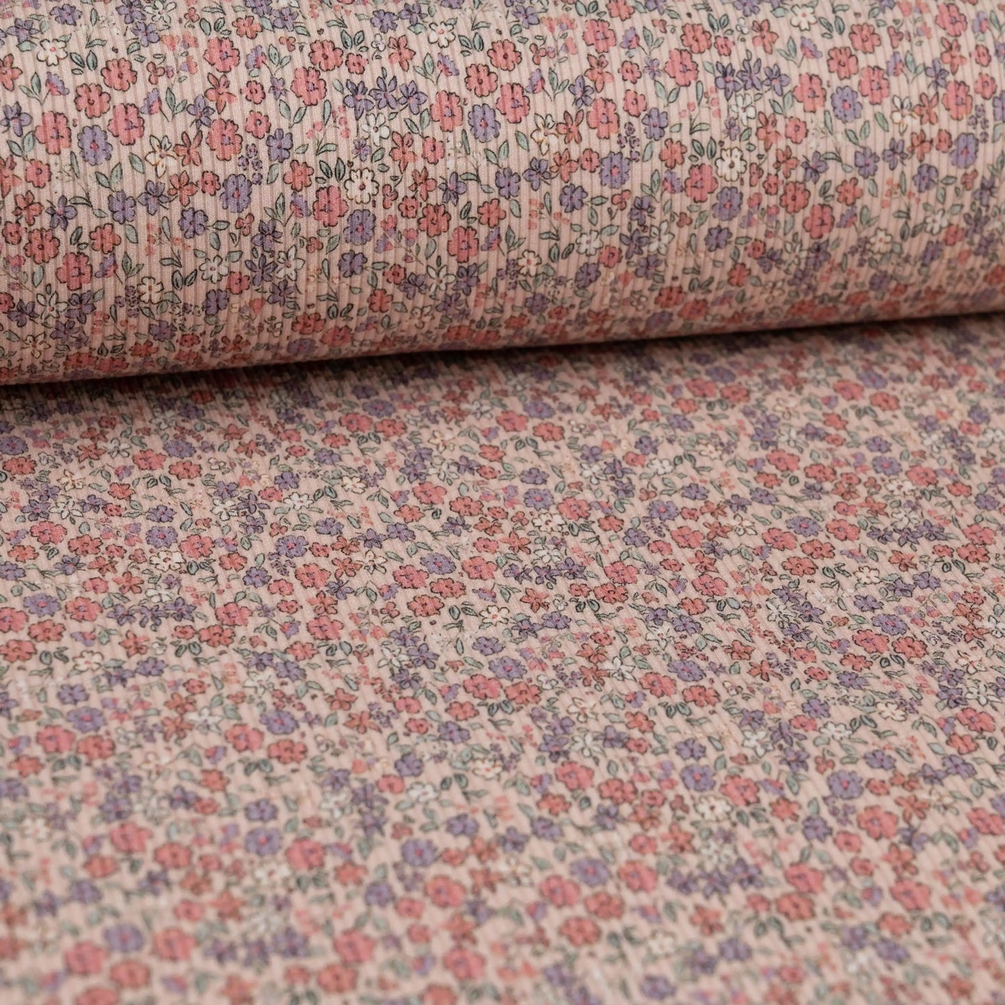 Rib Jersey Blumenwiese lehmrosa - elli&else