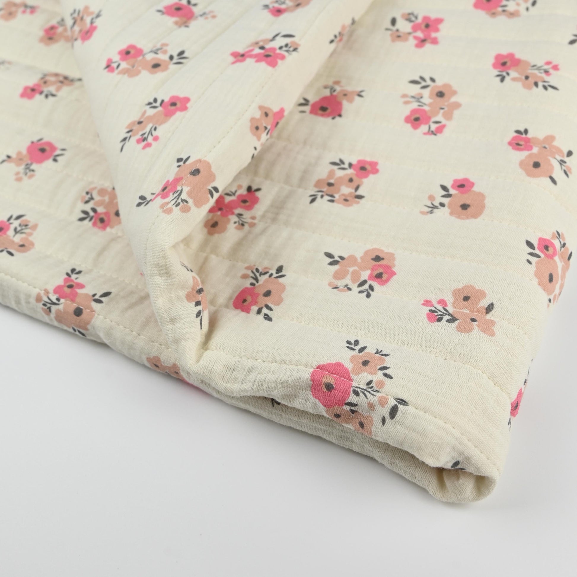 Quilt Musselin Blumen apricot - elli&else