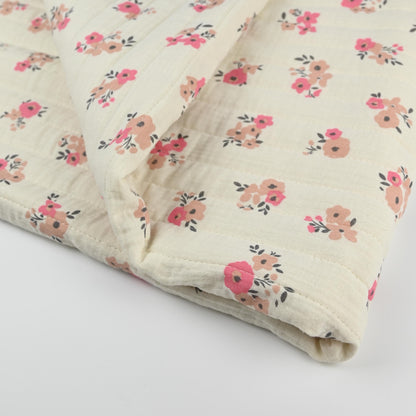 Quilt Musselin Blumen apricot - elli&else
