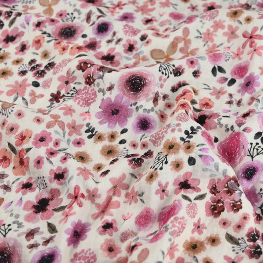 Musselin Blumen mauve - elli&else