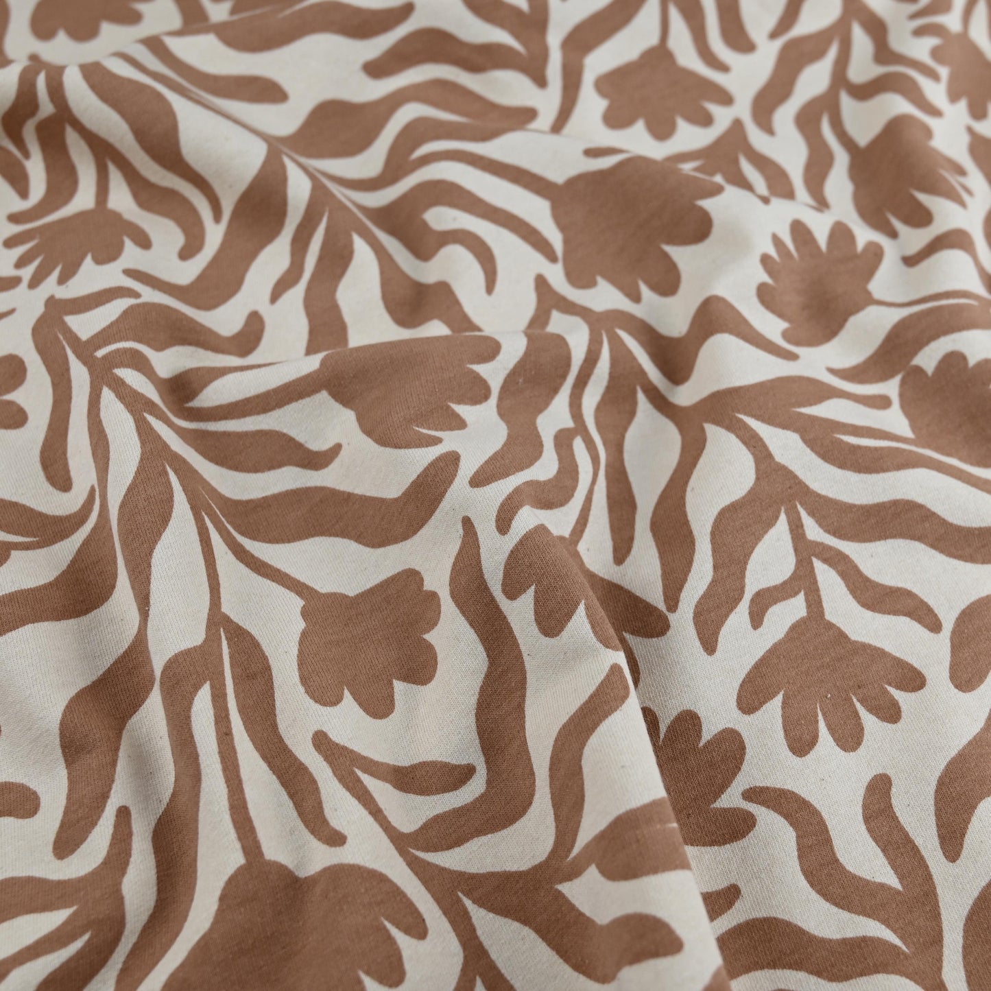 Sweatstoff abstrakte Blumen karamell - elli&else