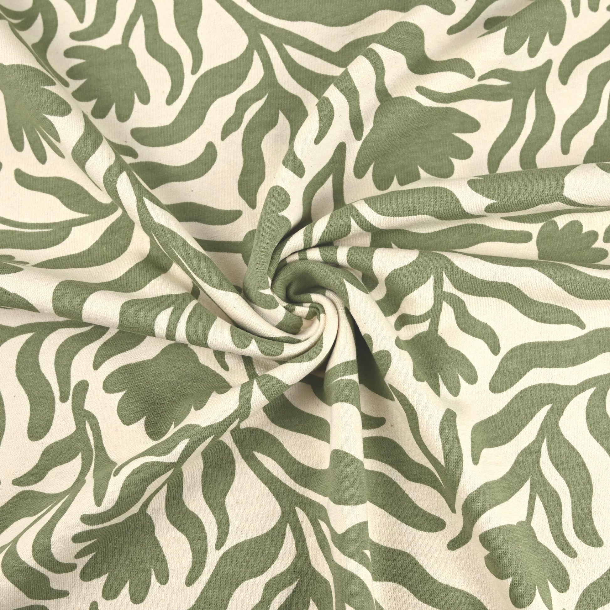 Sweatstoff abstrakte Blumen oliv - elli&else