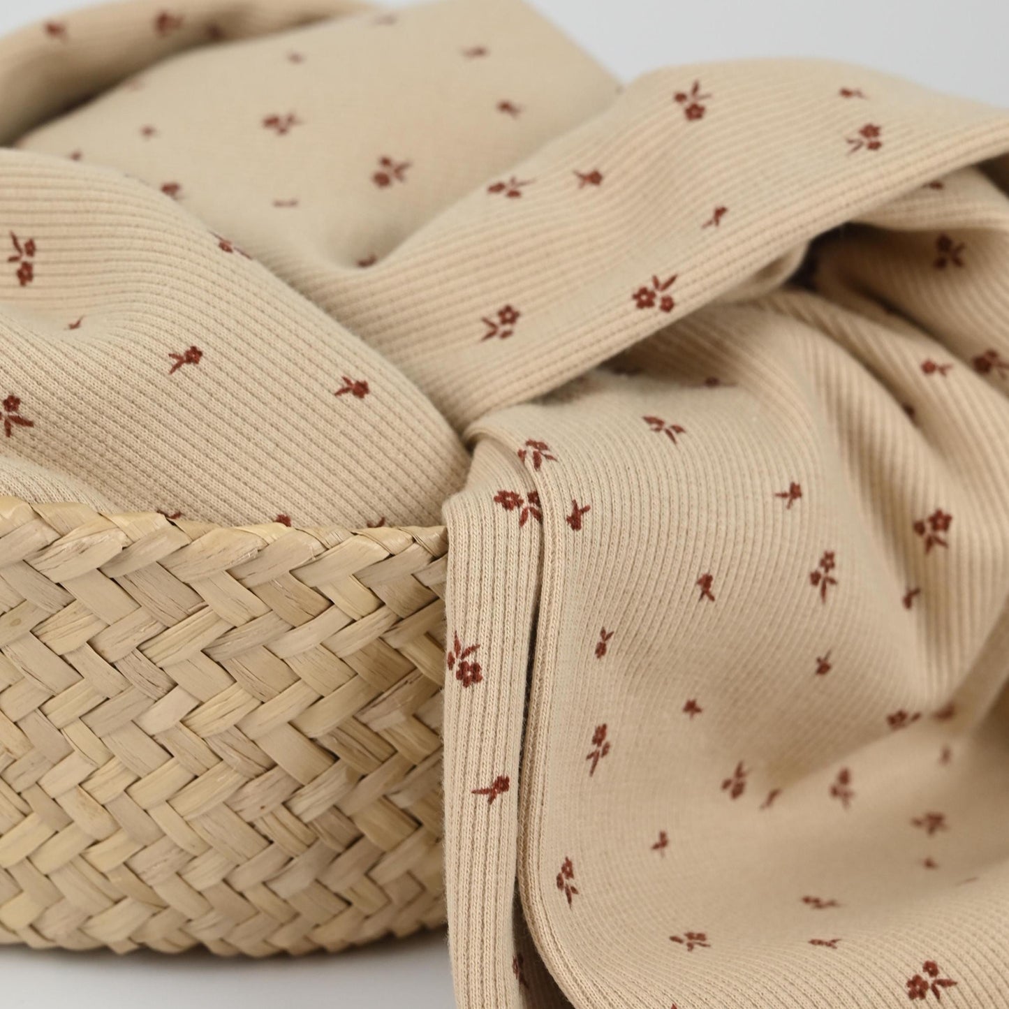 Rib Jersey mini Blumen beige - elli&else