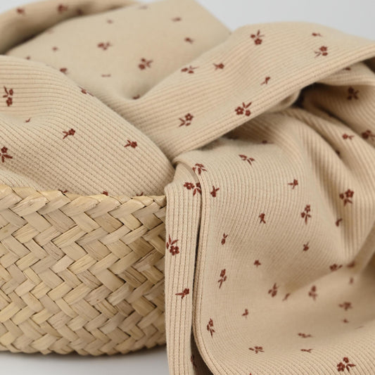 Rib Jersey mini Blumen beige - elli&else