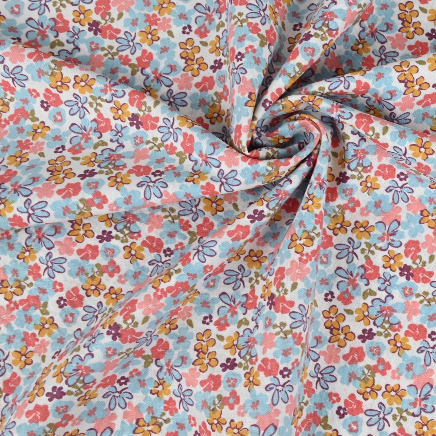 Popeline Wiesenblumen rosa-blau - elli&else