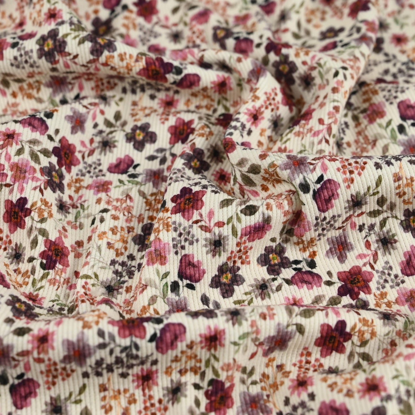 Rib Jersey Blumen pflaume - elli&else