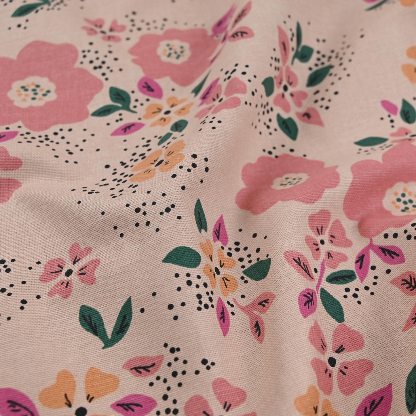 Canvas Stoff Blumen bunt