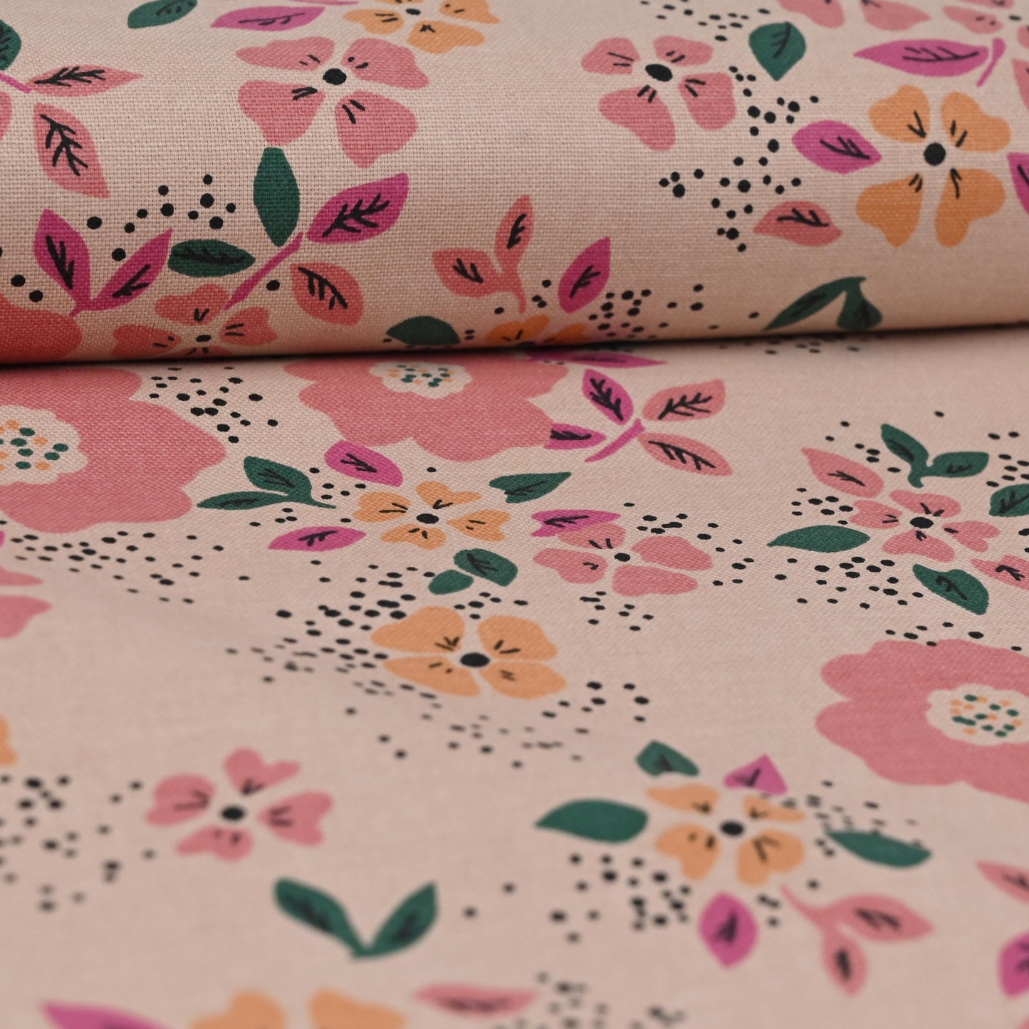 Canvas Stoff Blumen bunt