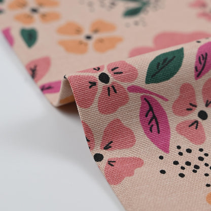 Canvas Stoff Blumen bunt