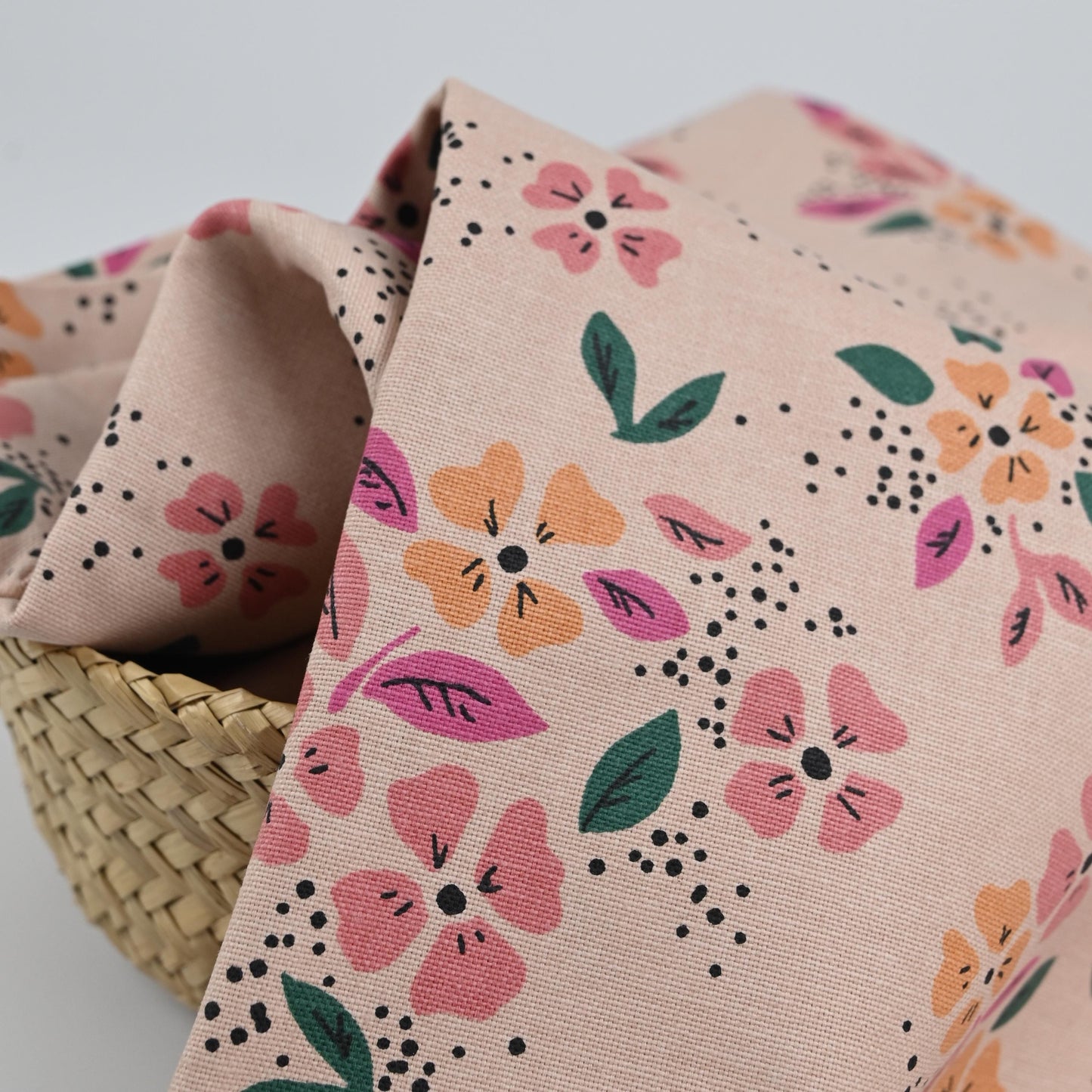 Canvas Stoff Blumen bunt